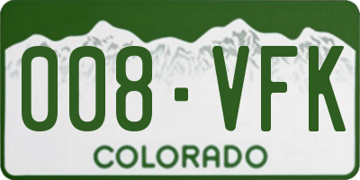 CO license plate 008VFK