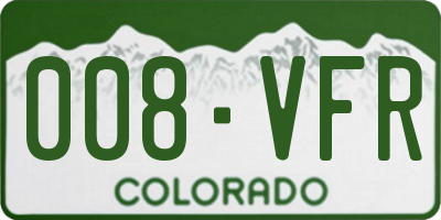 CO license plate 008VFR
