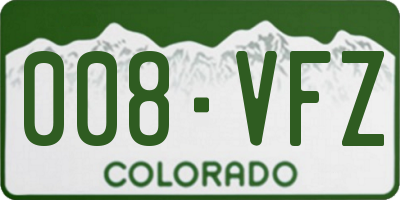 CO license plate 008VFZ