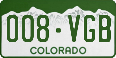 CO license plate 008VGB