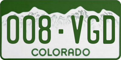 CO license plate 008VGD