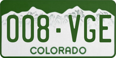 CO license plate 008VGE