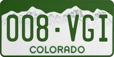 CO license plate 008VGI