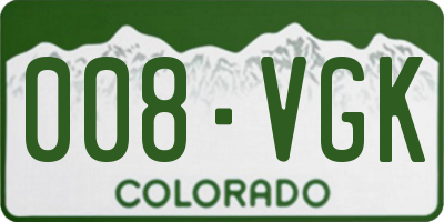 CO license plate 008VGK