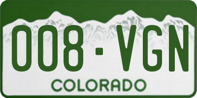 CO license plate 008VGN