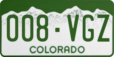 CO license plate 008VGZ