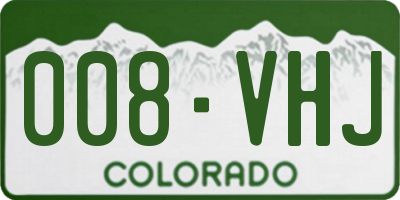 CO license plate 008VHJ