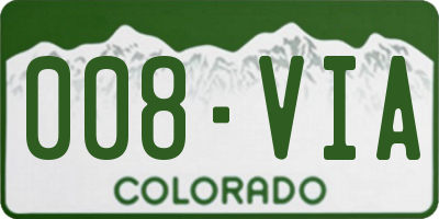 CO license plate 008VIA