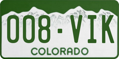 CO license plate 008VIK