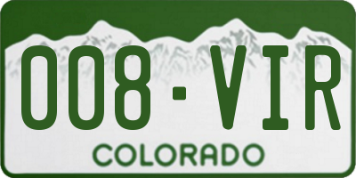 CO license plate 008VIR