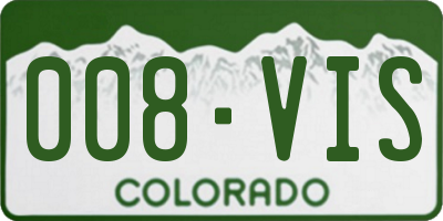 CO license plate 008VIS