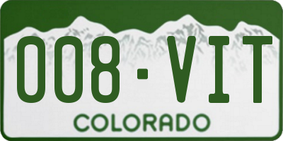 CO license plate 008VIT