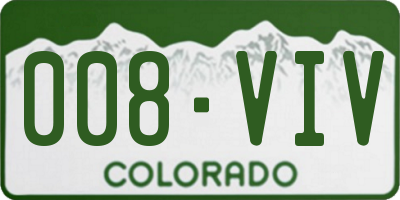 CO license plate 008VIV