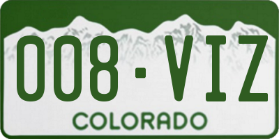 CO license plate 008VIZ