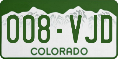 CO license plate 008VJD