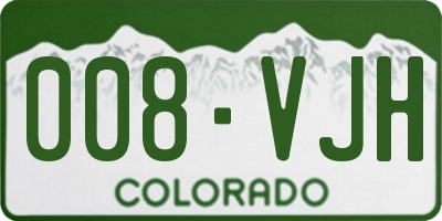 CO license plate 008VJH
