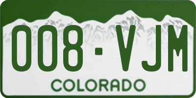 CO license plate 008VJM