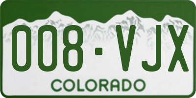 CO license plate 008VJX