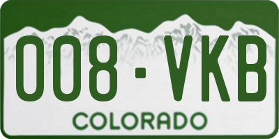 CO license plate 008VKB