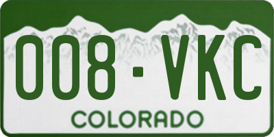 CO license plate 008VKC