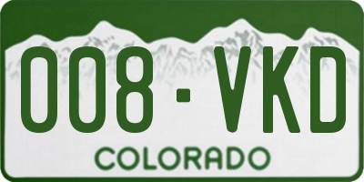 CO license plate 008VKD