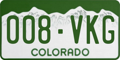 CO license plate 008VKG