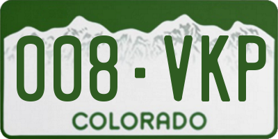 CO license plate 008VKP