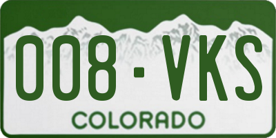 CO license plate 008VKS