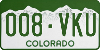 CO license plate 008VKU