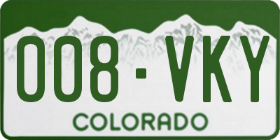 CO license plate 008VKY