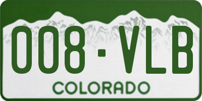 CO license plate 008VLB