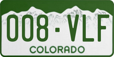 CO license plate 008VLF