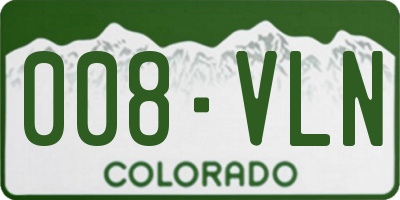 CO license plate 008VLN