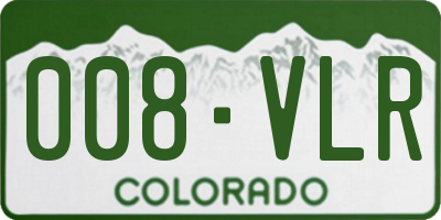 CO license plate 008VLR