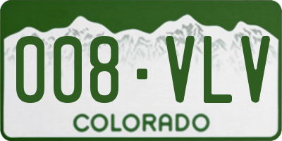 CO license plate 008VLV