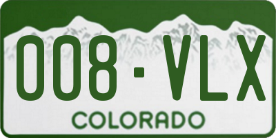 CO license plate 008VLX