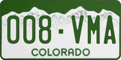 CO license plate 008VMA