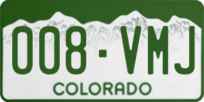 CO license plate 008VMJ