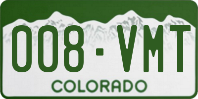 CO license plate 008VMT