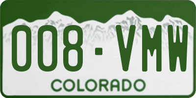 CO license plate 008VMW