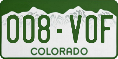 CO license plate 008VOF