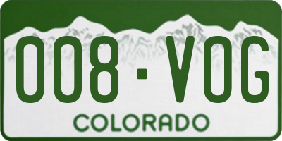 CO license plate 008VOG
