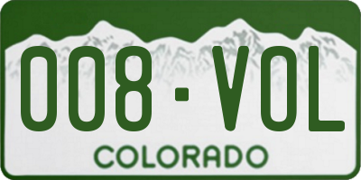 CO license plate 008VOL