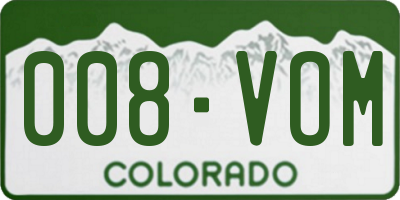 CO license plate 008VOM