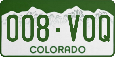 CO license plate 008VOQ
