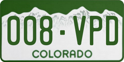 CO license plate 008VPD