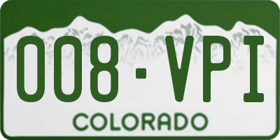 CO license plate 008VPI