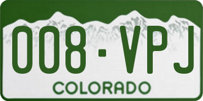 CO license plate 008VPJ
