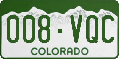 CO license plate 008VQC