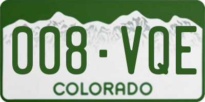 CO license plate 008VQE